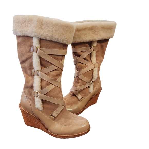 Cole Haan Air Michelle Beige wedge boots - 7.5 - Picture 2 of 7